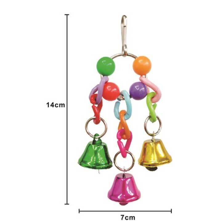 Bird Parrtot Cage Accessories Hanging Toys Large Colorful Bird Toys with Bells